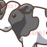 素材：可愛い牛のイラスト3色