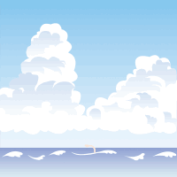 GIFアニメ夏の海で泳ぐ