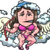女性ボディビルダーの似顔絵 青かった影「乗算」「50～60％」にしたらなじませる