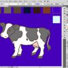 牛のイラスト制作中：色を塗る